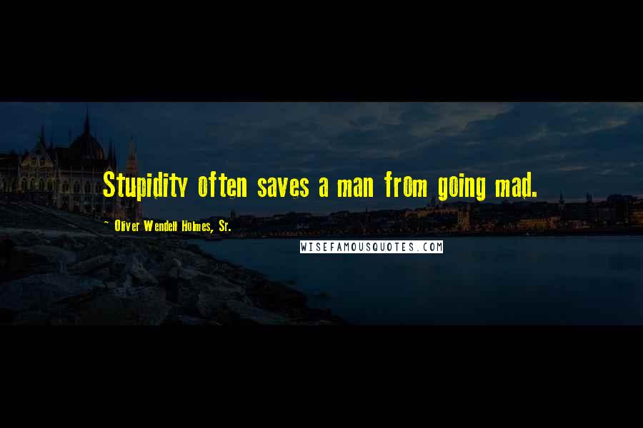 Oliver Wendell Holmes, Sr. Quotes: Stupidity often saves a man from going mad.