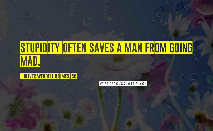 Oliver Wendell Holmes, Sr. Quotes: Stupidity often saves a man from going mad.