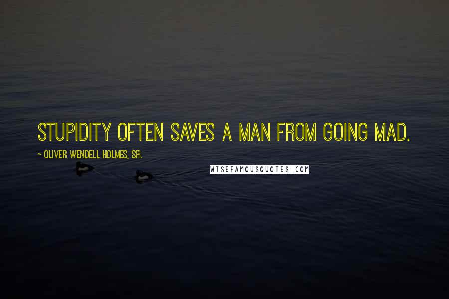 Oliver Wendell Holmes, Sr. Quotes: Stupidity often saves a man from going mad.