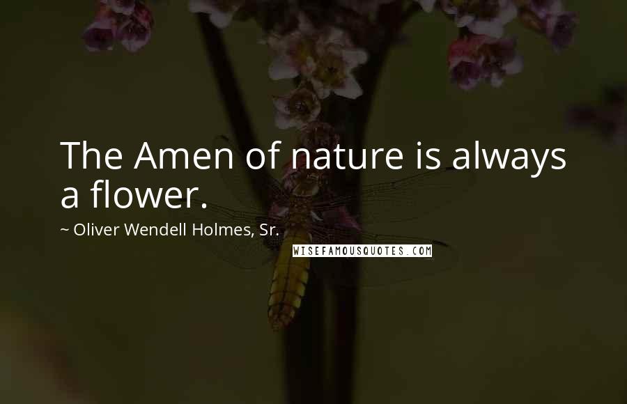 Oliver Wendell Holmes, Sr. Quotes: The Amen of nature is always a flower.