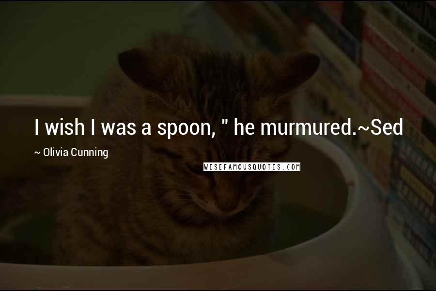Olivia Cunning Quotes: I wish I was a spoon, " he murmured.~Sed