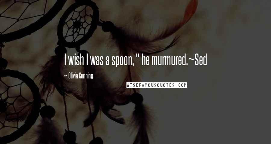 Olivia Cunning Quotes: I wish I was a spoon, " he murmured.~Sed