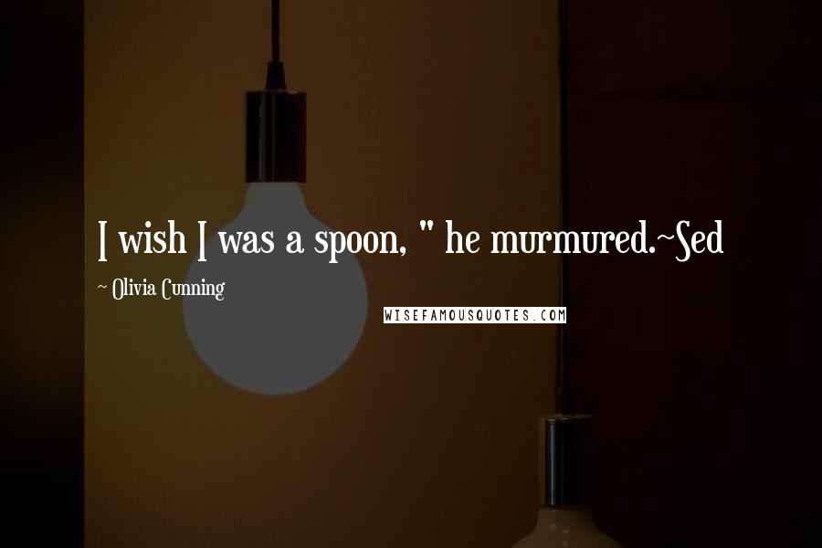 Olivia Cunning Quotes: I wish I was a spoon, " he murmured.~Sed