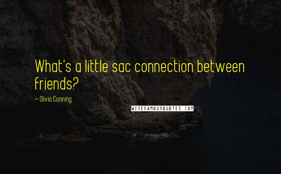 Olivia Cunning Quotes: What's a little sac connection between friends?
