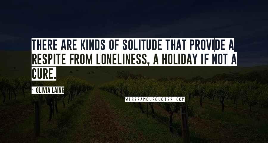 Olivia Laing Quotes: There are kinds of solitude that provide a respite from loneliness, a holiday if not a cure.