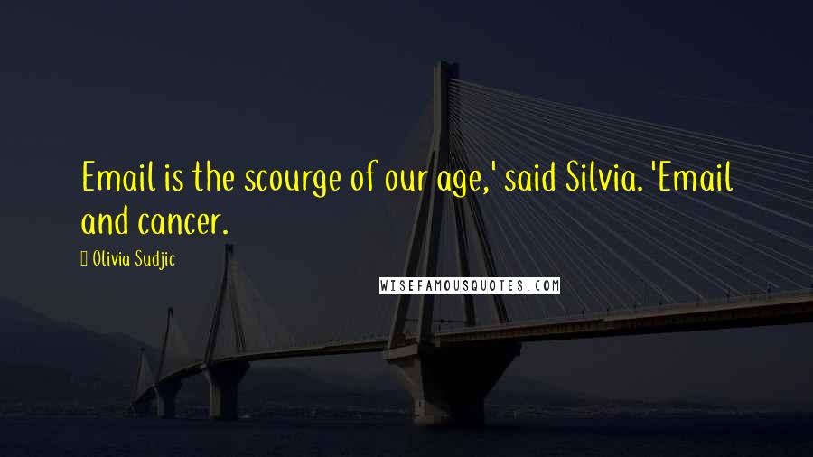 Olivia Sudjic Quotes: Email is the scourge of our age,' said Silvia. 'Email and cancer.