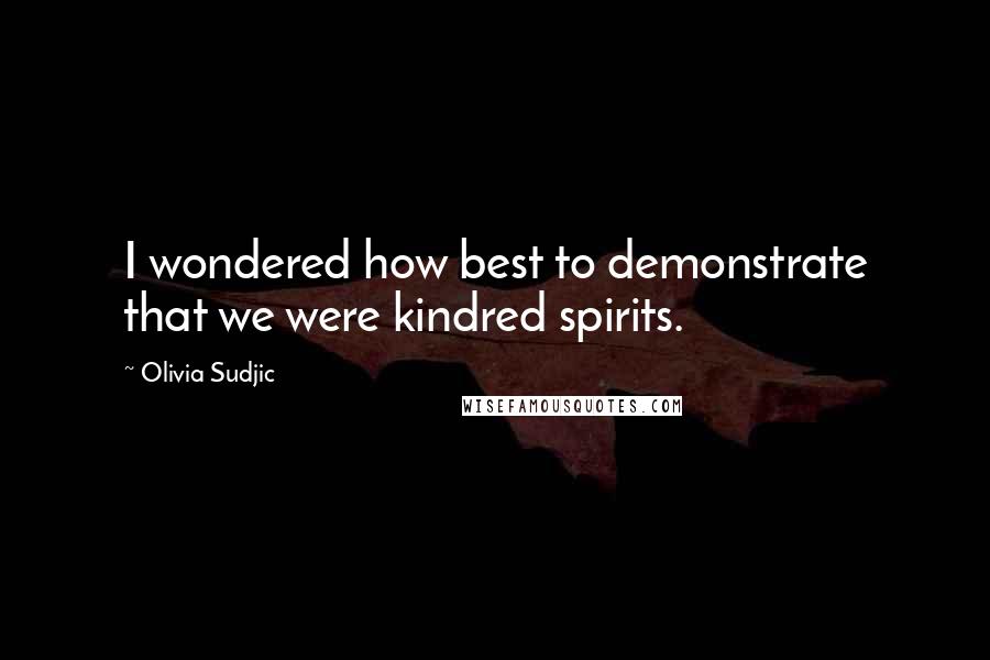 Olivia Sudjic Quotes: I wondered how best to demonstrate that we were kindred spirits.