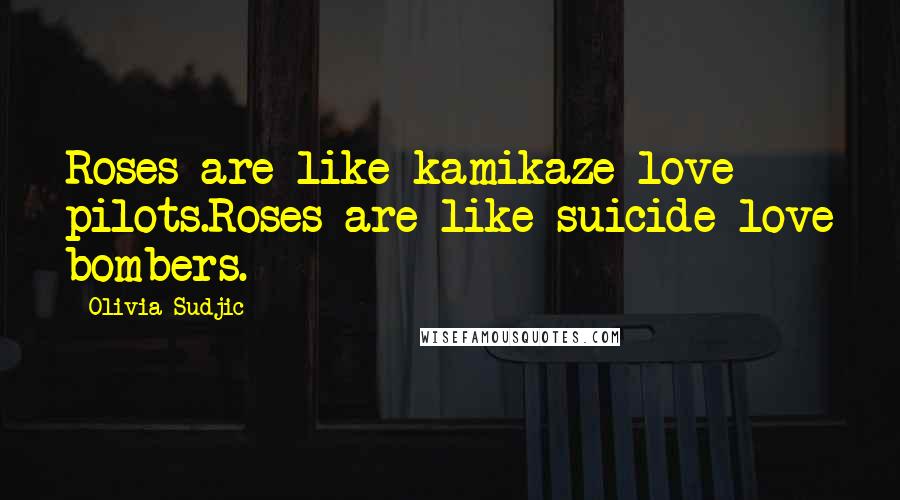 Olivia Sudjic Quotes: Roses are like kamikaze love pilots.Roses are like suicide love bombers.