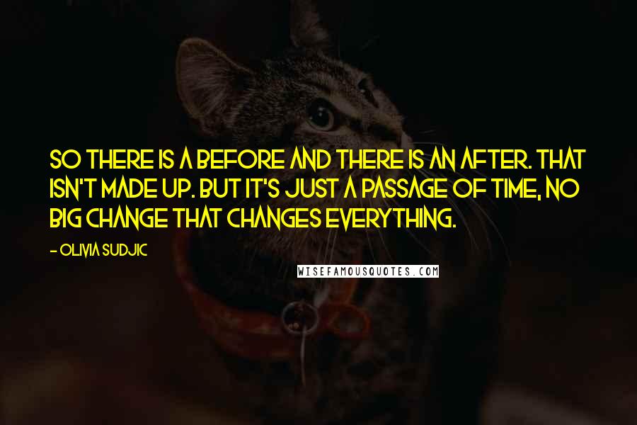 Olivia Sudjic Quotes: So there is a before and there is an after. That isn't made up. But it's just a passage of time, no big change that changes everything.