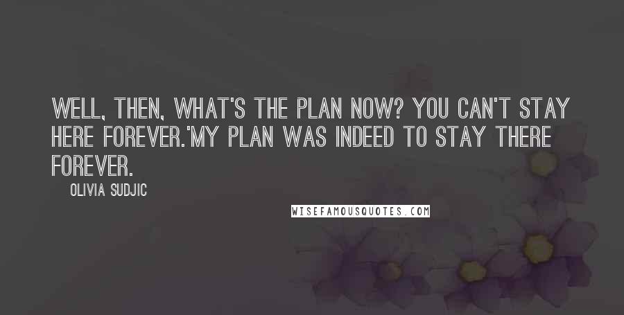 Olivia Sudjic Quotes: Well, then, what's the plan now? You can't stay here forever.'My plan was indeed to stay there forever.