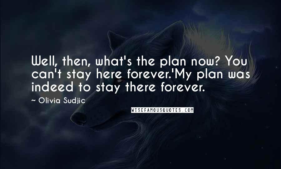 Olivia Sudjic Quotes: Well, then, what's the plan now? You can't stay here forever.'My plan was indeed to stay there forever.