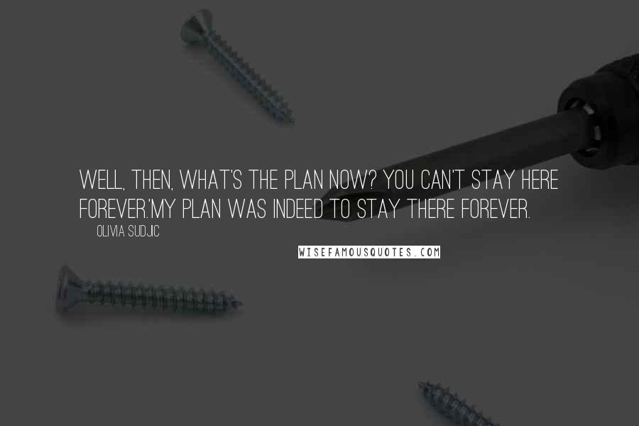 Olivia Sudjic Quotes: Well, then, what's the plan now? You can't stay here forever.'My plan was indeed to stay there forever.