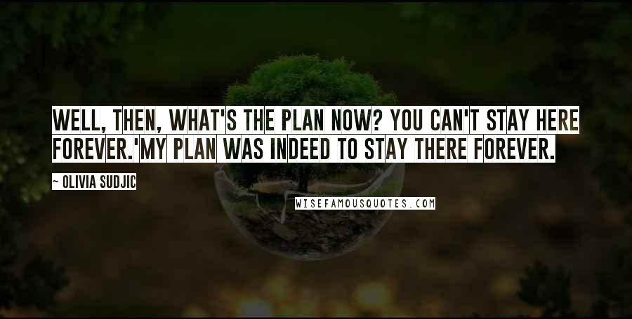 Olivia Sudjic Quotes: Well, then, what's the plan now? You can't stay here forever.'My plan was indeed to stay there forever.