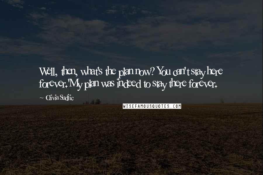 Olivia Sudjic Quotes: Well, then, what's the plan now? You can't stay here forever.'My plan was indeed to stay there forever.