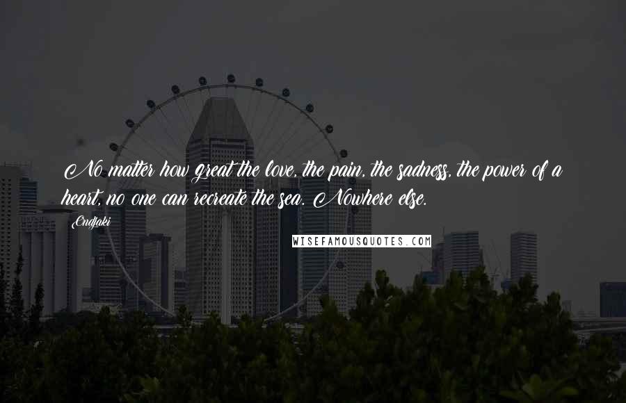 Ondjaki Quotes: No matter how great the love, the pain, the sadness, the power of a heart, no one can recreate the sea. Nowhere else.