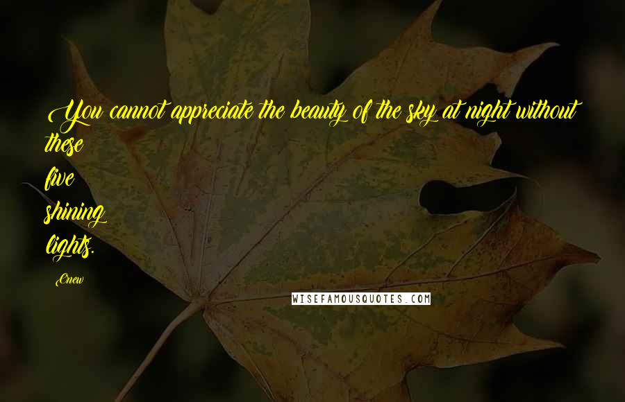 Onew Quotes: You cannot appreciate the beauty of the sky at night without these five shining lights.
