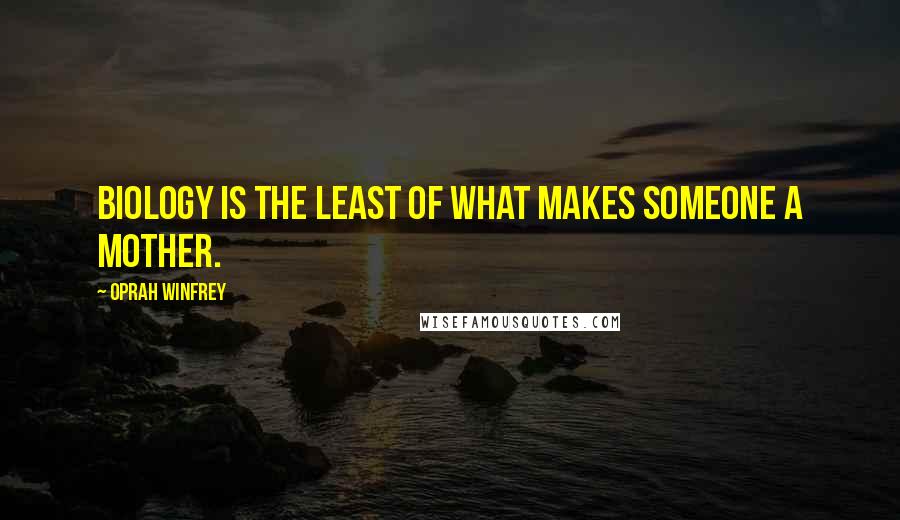 Oprah Winfrey Quotes: Biology is the least of what makes someone a mother.