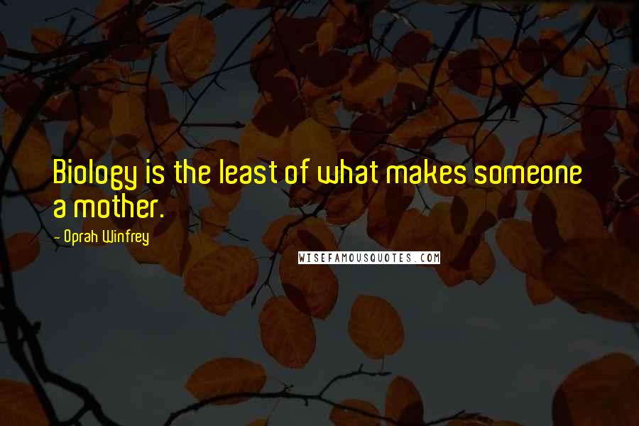 Oprah Winfrey Quotes: Biology is the least of what makes someone a mother.