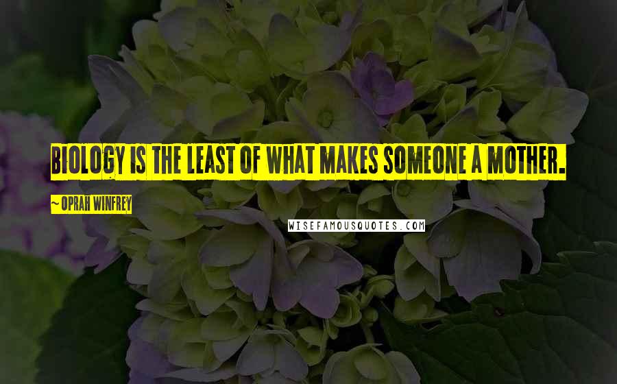 Oprah Winfrey Quotes: Biology is the least of what makes someone a mother.