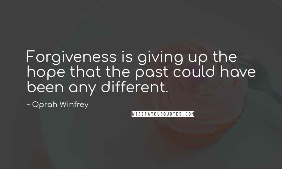 Oprah Winfrey Quotes: Forgiveness is giving up the hope that the past could have been any different.