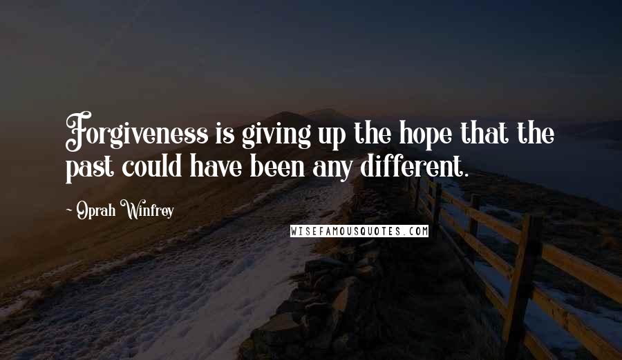 Oprah Winfrey Quotes: Forgiveness is giving up the hope that the past could have been any different.