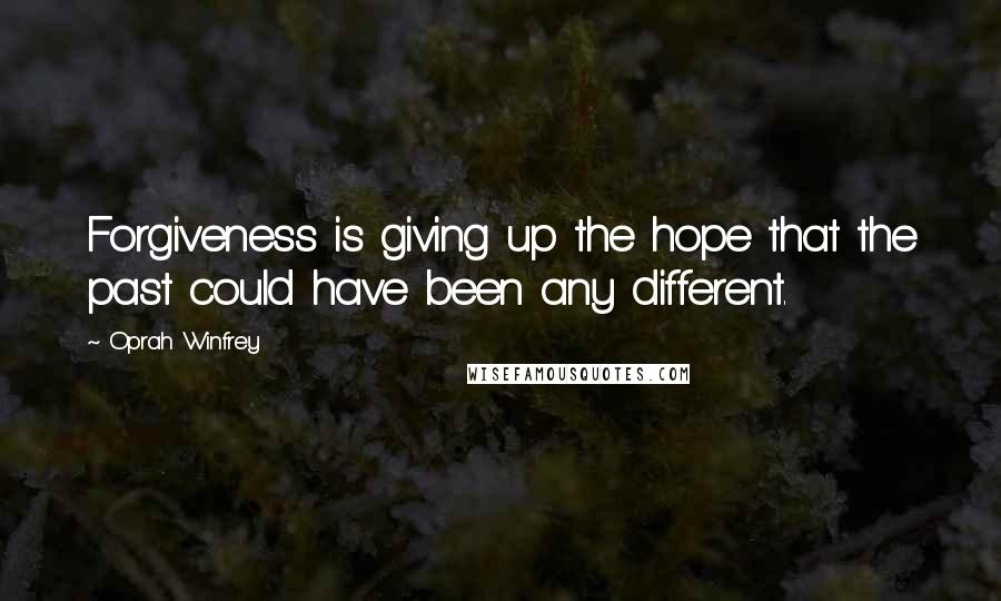 Oprah Winfrey Quotes: Forgiveness is giving up the hope that the past could have been any different.