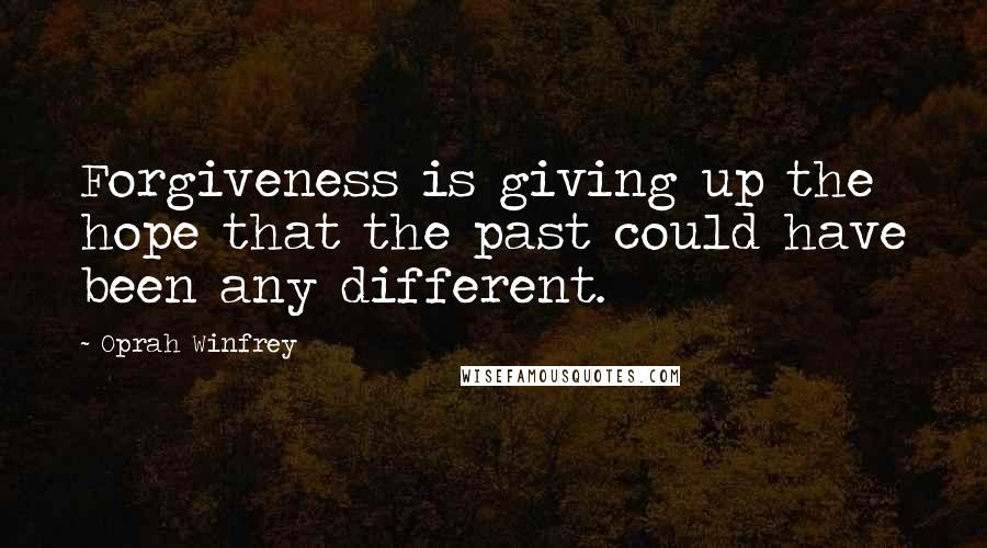 Oprah Winfrey Quotes: Forgiveness is giving up the hope that the past could have been any different.