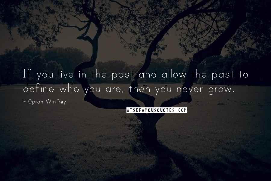 Oprah Winfrey Quotes: If you live in the past and allow the past to define who you are, then you never grow.
