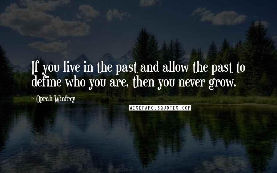 Oprah Winfrey Quotes: If you live in the past and allow the past to define who you are, then you never grow.