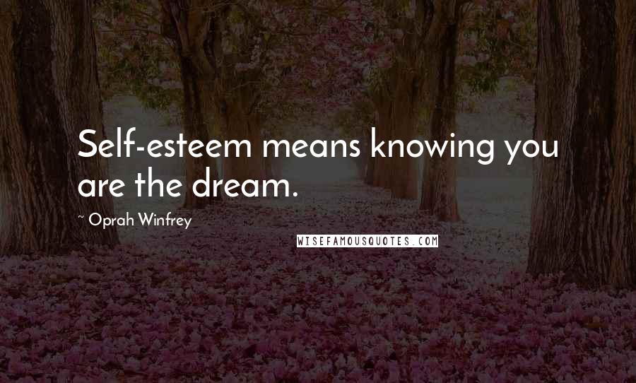 Oprah Winfrey Quotes: Self-esteem means knowing you are the dream.