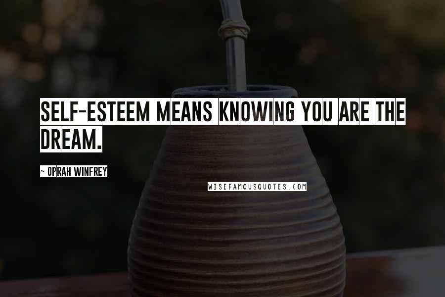 Oprah Winfrey Quotes: Self-esteem means knowing you are the dream.