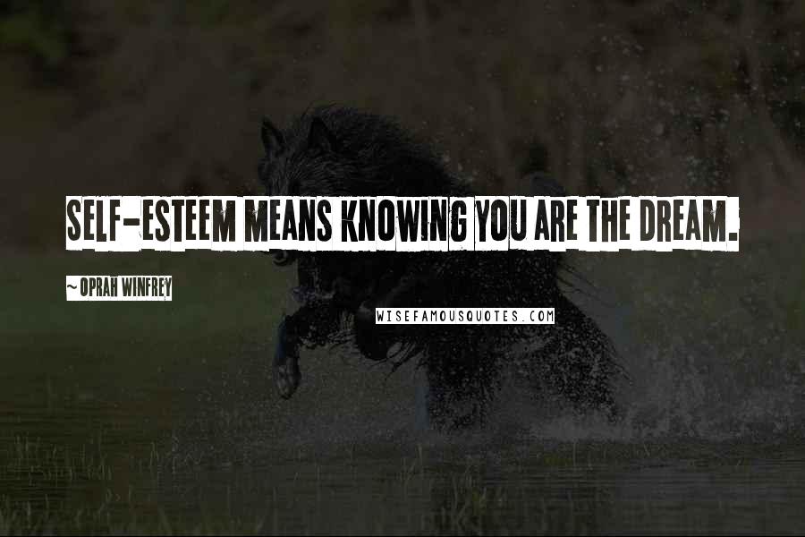 Oprah Winfrey Quotes: Self-esteem means knowing you are the dream.
