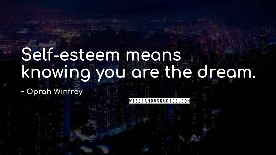 Oprah Winfrey Quotes: Self-esteem means knowing you are the dream.