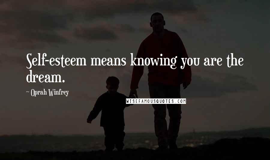 Oprah Winfrey Quotes: Self-esteem means knowing you are the dream.