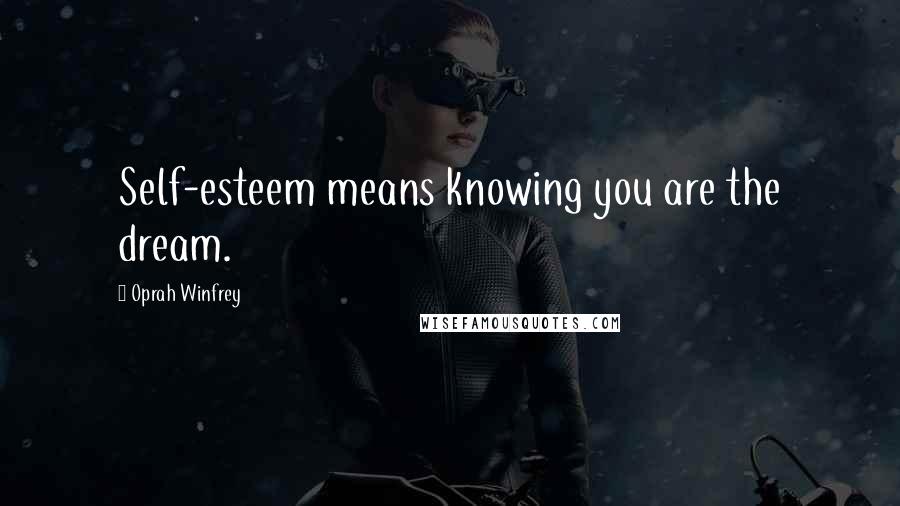 Oprah Winfrey Quotes: Self-esteem means knowing you are the dream.