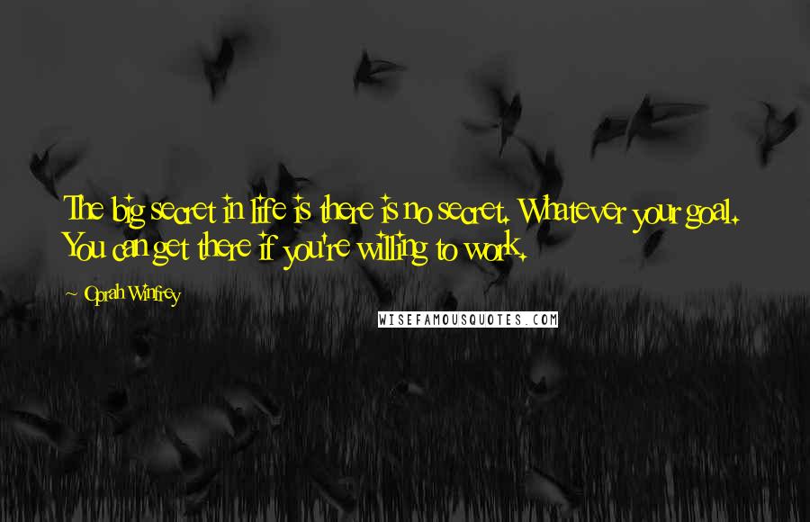 Oprah Winfrey Quotes: The big secret in life is there is no secret. Whatever your goal. You can get there if you're willing to work.