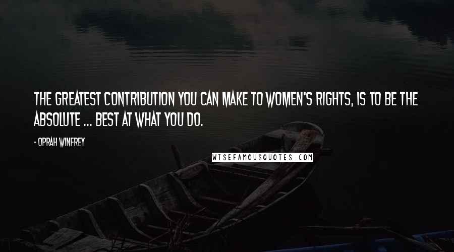 Oprah Winfrey Quotes: The greatest contribution you can make to women's rights, is to be the absolute ... best at what you do.