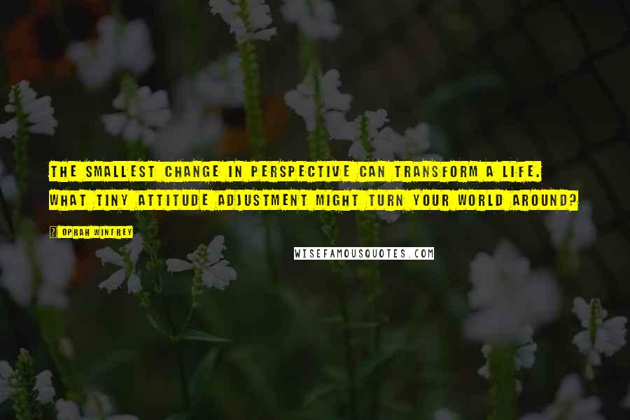 Oprah Winfrey Quotes: The smallest change in perspective can transform a life. What tiny attitude adjustment might turn your world around?