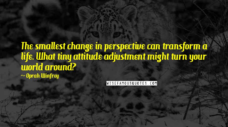 Oprah Winfrey Quotes: The smallest change in perspective can transform a life. What tiny attitude adjustment might turn your world around?