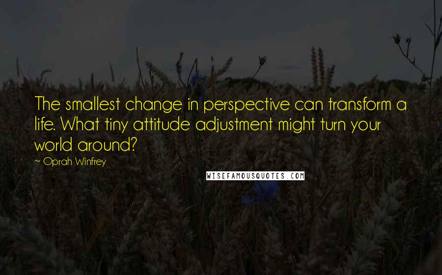 Oprah Winfrey Quotes: The smallest change in perspective can transform a life. What tiny attitude adjustment might turn your world around?