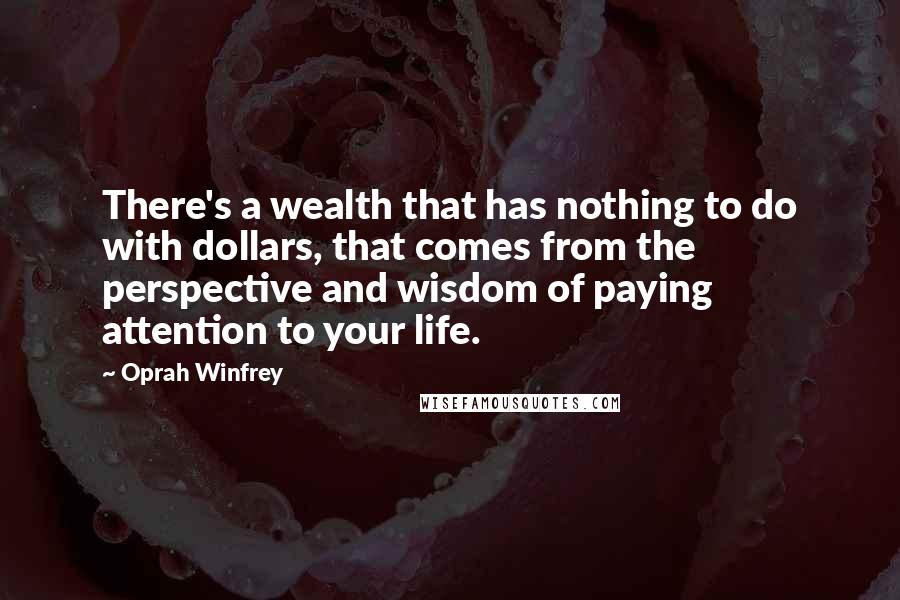 Oprah Winfrey Quotes: There's a wealth that has nothing to do with dollars, that comes from the perspective and wisdom of paying attention to your life.