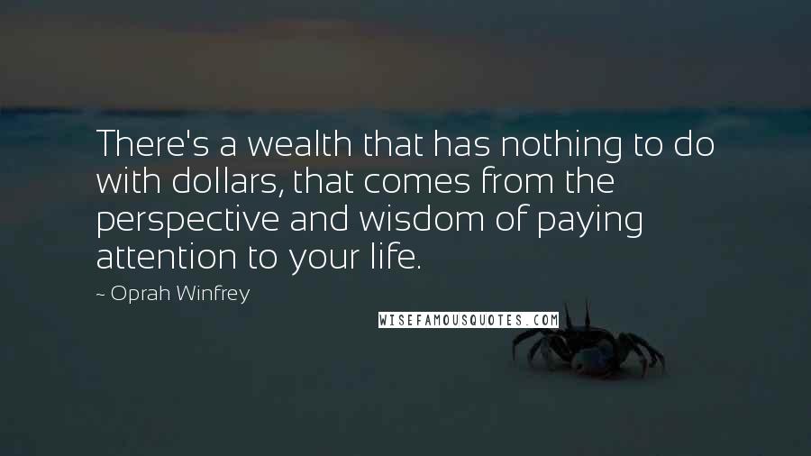Oprah Winfrey Quotes: There's a wealth that has nothing to do with dollars, that comes from the perspective and wisdom of paying attention to your life.