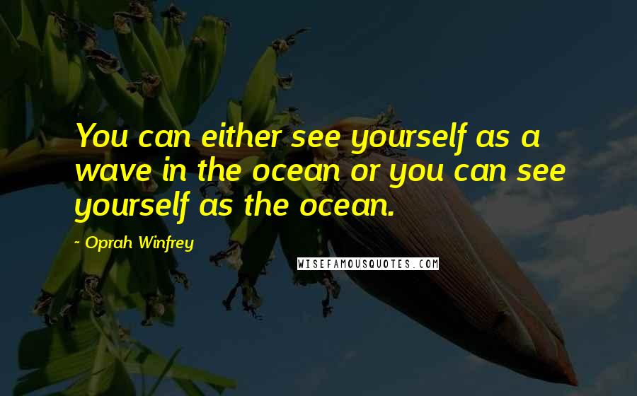 Oprah Winfrey Quotes: You can either see yourself as a wave in the ocean or you can see yourself as the ocean.