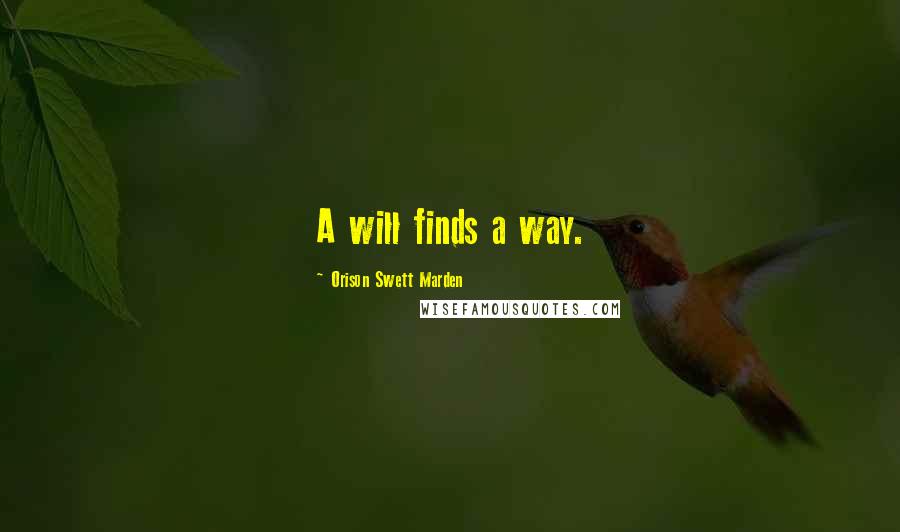 Orison Swett Marden Quotes: A will finds a way.