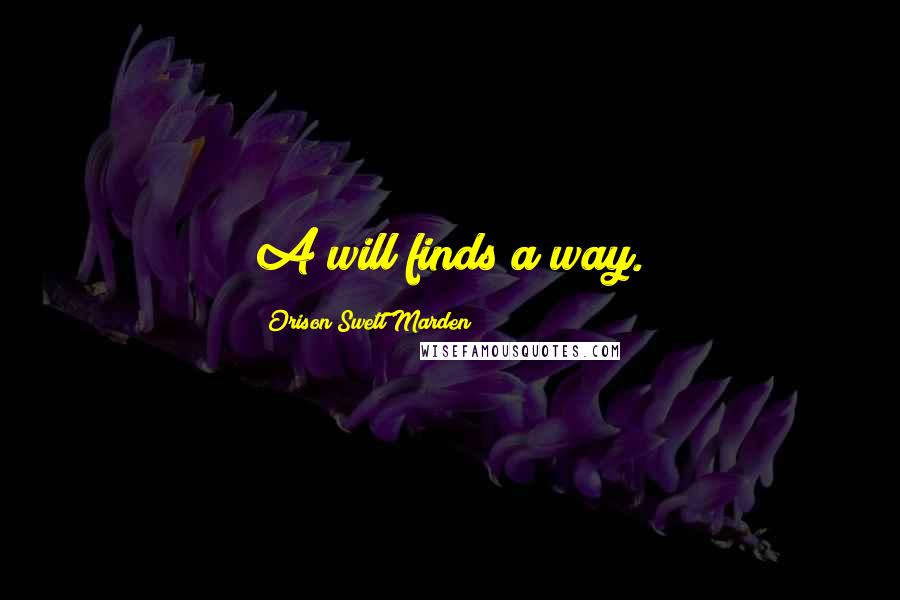 Orison Swett Marden Quotes: A will finds a way.