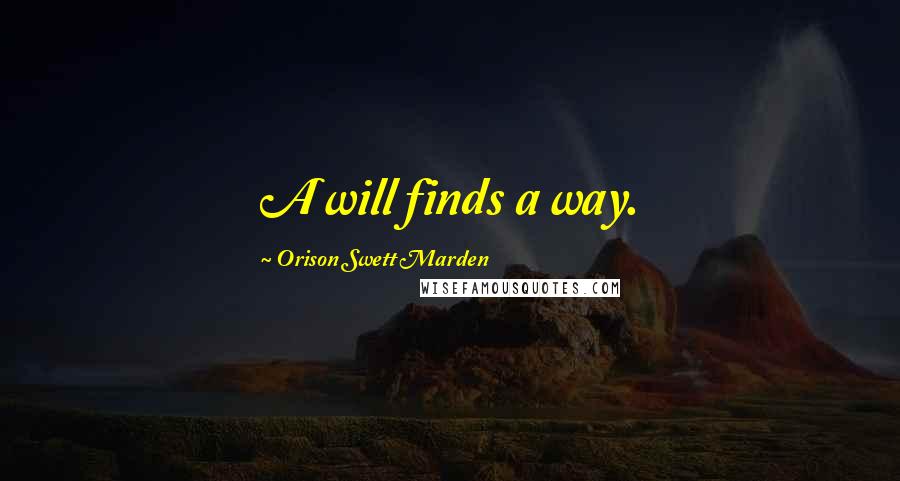 Orison Swett Marden Quotes: A will finds a way.