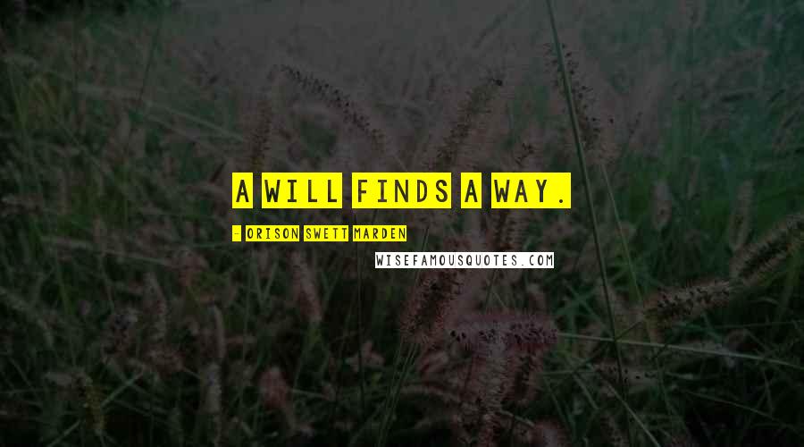 Orison Swett Marden Quotes: A will finds a way.