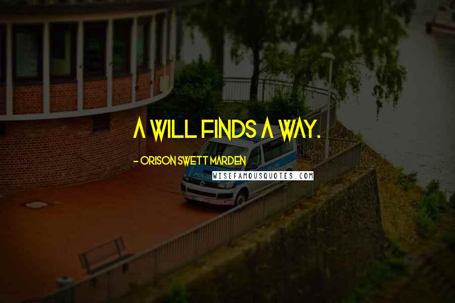 Orison Swett Marden Quotes: A will finds a way.