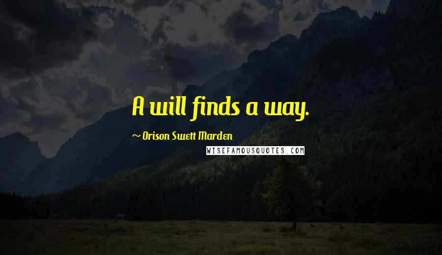 Orison Swett Marden Quotes: A will finds a way.
