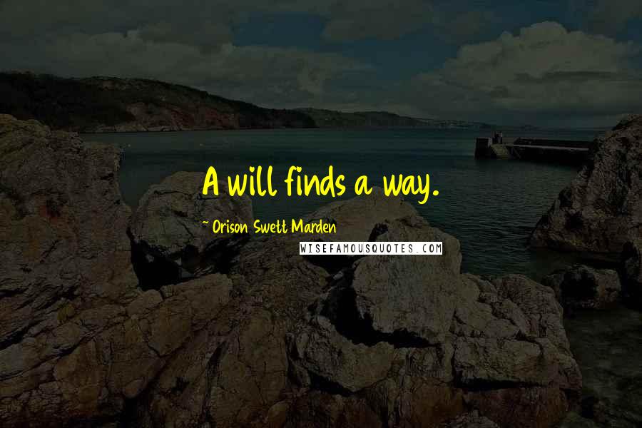 Orison Swett Marden Quotes: A will finds a way.